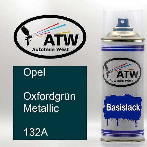 Opel, Oxfordgrün Metallic, 132A: 400ml Sprühdose, von ATW Autoteile West.